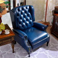 Factory Supplier Modern Design Leisure Couch Blue Wood Frame Furniture